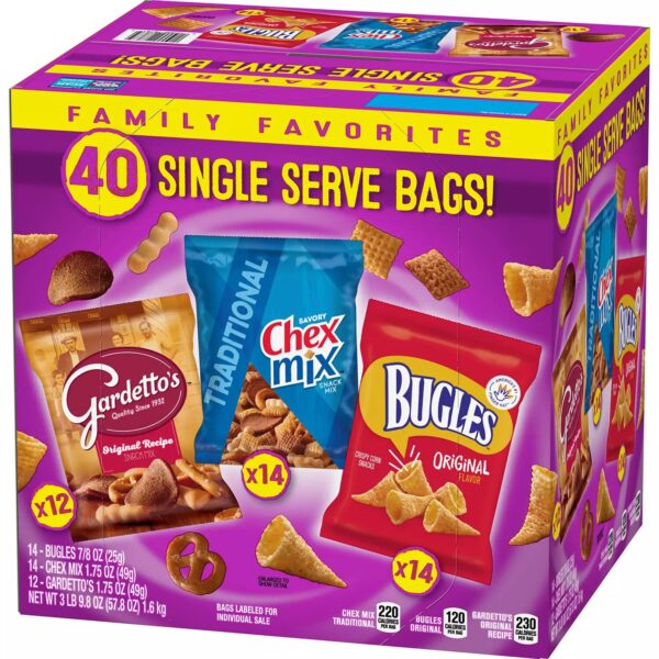 Bugles, ChexMix and Gardetto Variety Pack (40 ct.)