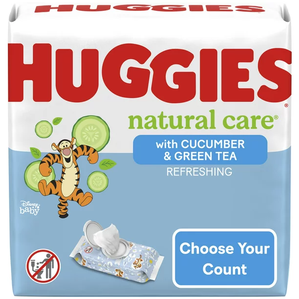 Huggies Natural Care Refreshing Baby Wipes, Scented, 3 Flip-Top Packs (168 Wipes Total)