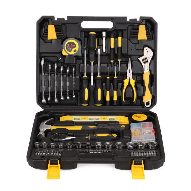 Htovila 108pcs Tool Set Household Hardware Hand Tools Combination Auto Repairing Kit Tool Box