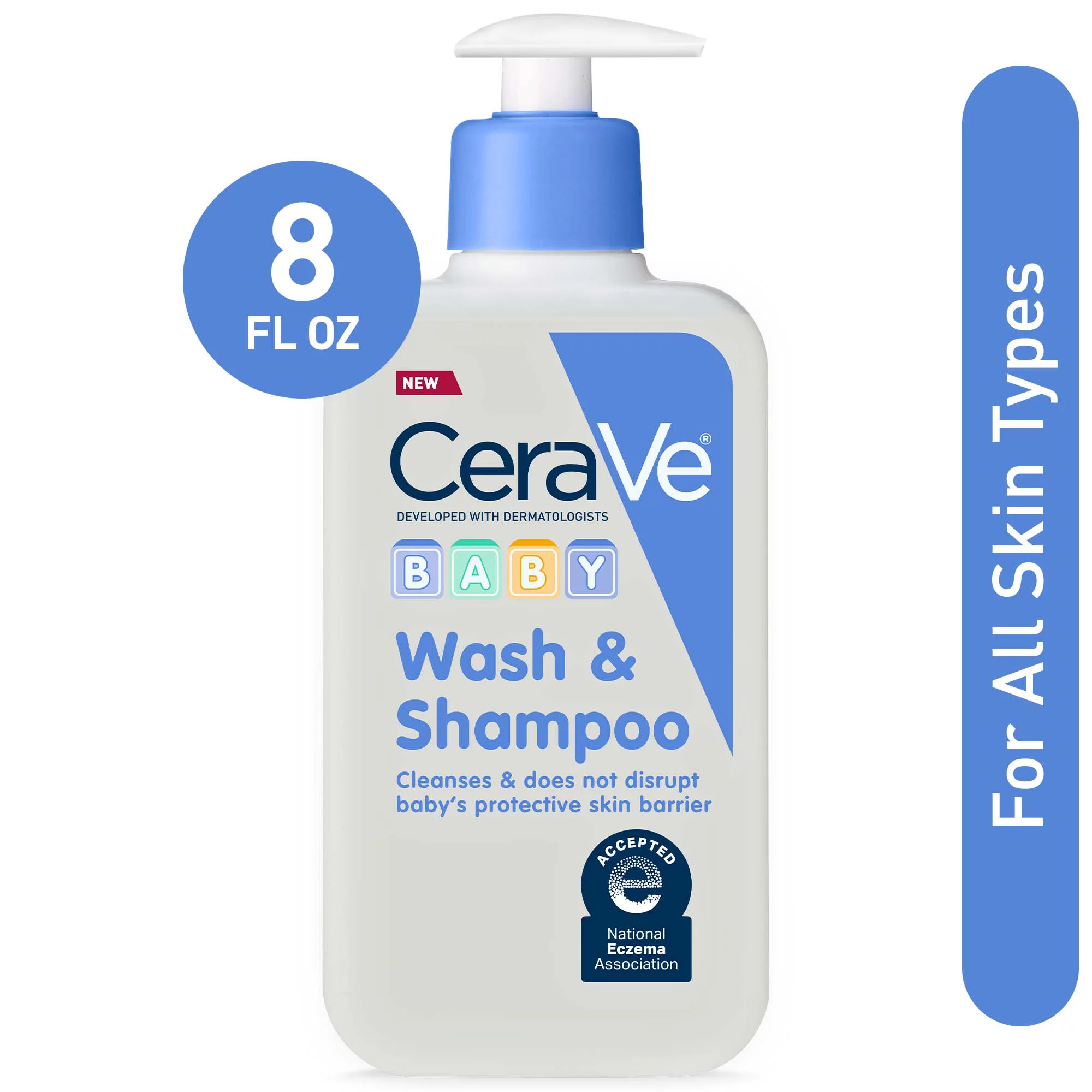 CeraVe Baby Wash & Shampoo, Tear Free Sensitive Baby Soap, 8 Fl Oz