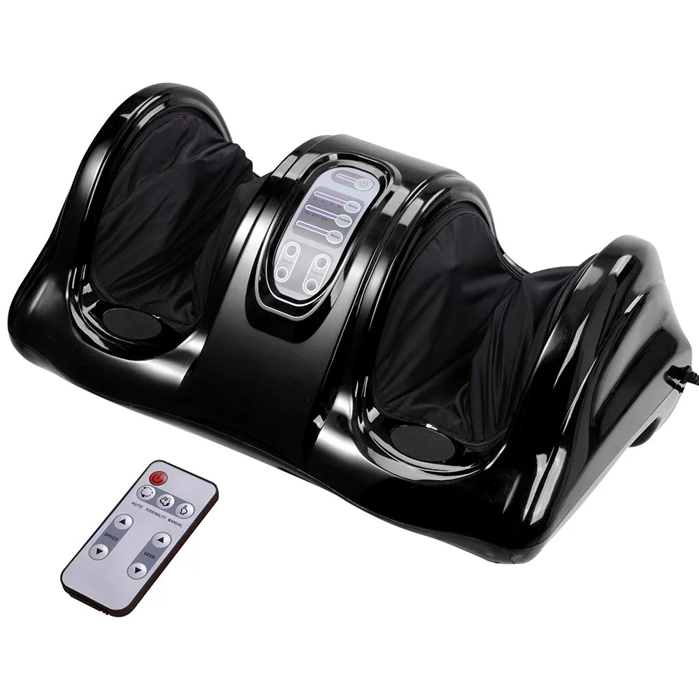 Shiatsu Foot Massager Kneading Rolling Leg Calf with Remote Control Personal Home Health Care Equipment, Black