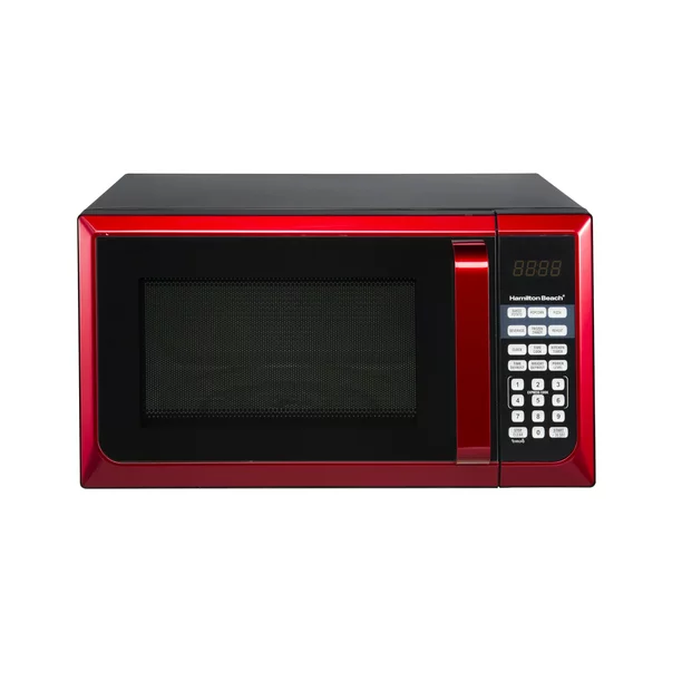 Hamilton Beach 0.9 cu. ft. Countertop Microwave Oven, 900 Watts, Red Stainless Steel