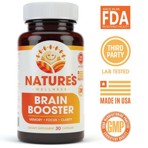 Brain Booster – Natural Cognitive Enhancer for Increased Focus, Memory and Mental Clarity | Nootropics Brain Supplement | DMAE, Rhodiola Rosea Extract, Bacopa Monnieri, Ginkgo Biloba