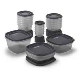 Rubbermaid EasyFindLids 24 Piece Food Storage Containers Variety Set, Gray