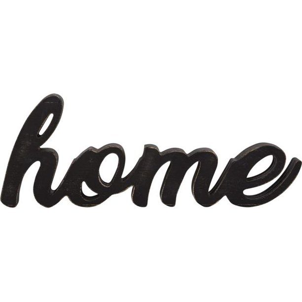 Home Essentials & Beyond 42896 9 x 23 in. Black Wash Home Sign