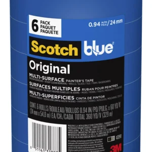 ScotchBlue Original Painter’s Tape, 0.94 in x 60 yd, 6 Rolls