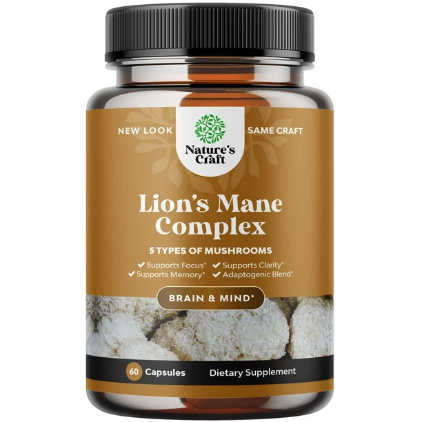 Nature’s Craft Lions Mane Mushroom Supplement 60 Capsules